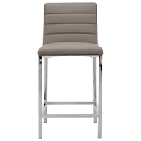 Metal Back Counter Stool in Taupe