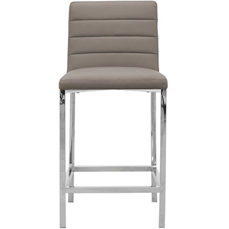 Metal Back Counter Stool in Taupe
