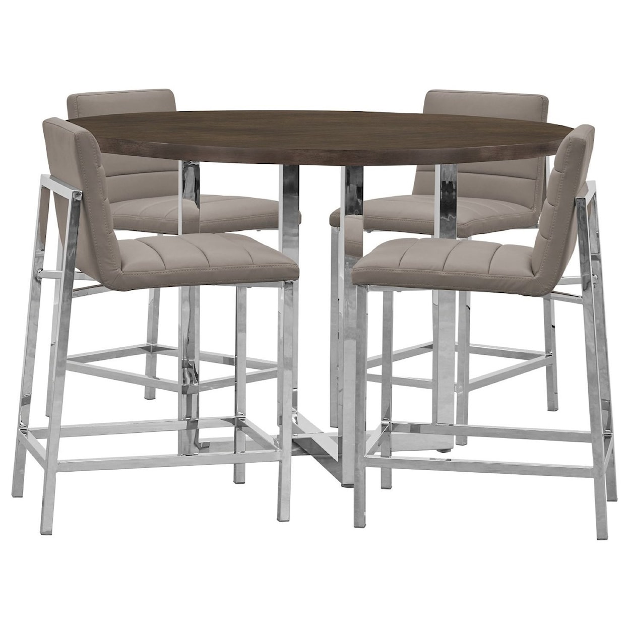 Modus International Amalfi Metal Back Counter Stool in Taupe