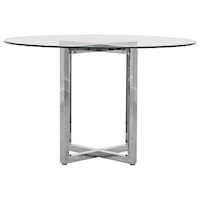 54" Round Counter Table with Glass Top