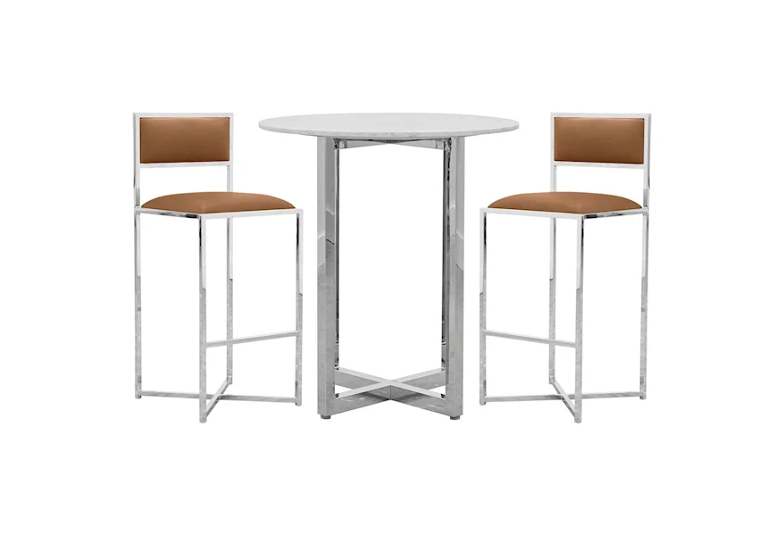 Amalfi 3-Piece Bar Table Set by Modus International at A1 Furniture & Mattress