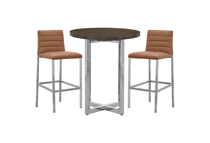 Amalfi 3-Piece Bar Table Set by Modus International at A1 Furniture & Mattress