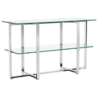 Sideboard/Console with Glass Top and Shelf
