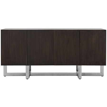 Wood Sideboard in Wood/Chrome