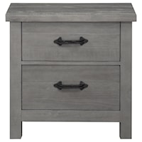 Nightstand with Industrial Metal Drawer Pulls