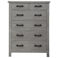 Farmhouse Chest with Industrial Metal Drawer Pulls