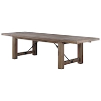 Rustic Solid Wood Dining Table with Leaves