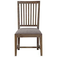 Rustic Solid Wood Side Chair with Slat Back