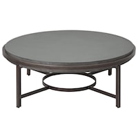 Contemporary Round Coffee Table with Concrete Top