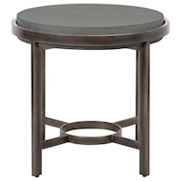 Contemporary Round End Table with Concrete Top