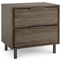 Contemporary 2-Drawer Nightstand with Top-Mounted Drawer Pulls