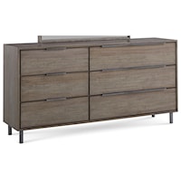 Contemporary 6-Drawer Dresser with Top-Mounted Drawer Pulls
