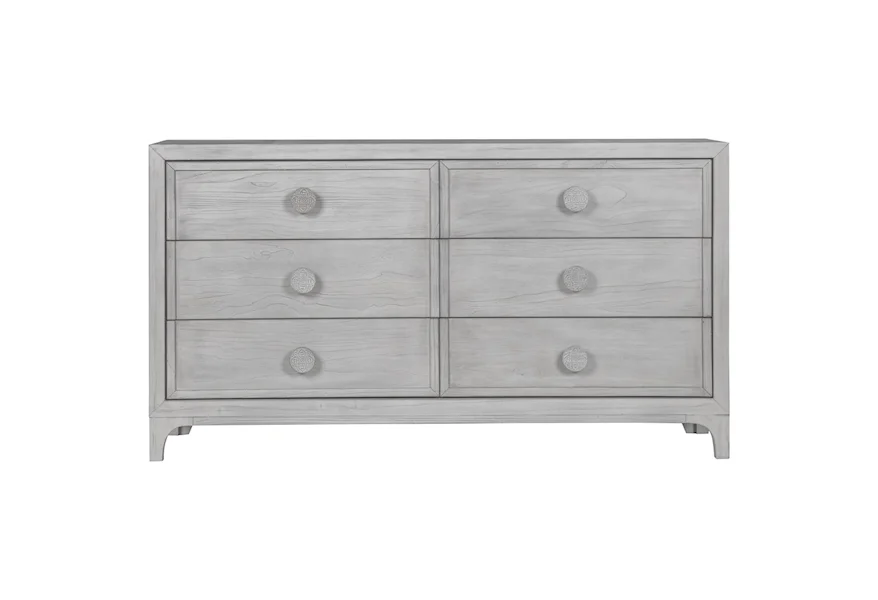 Boho Chic 6-Drawer Dresser in Washed White by Modus International at A1 Furniture & Mattress