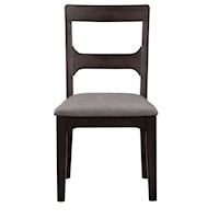 Mid-Century Modern Dining Side Chair with Upholstered Seat