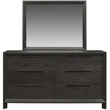 Dresser and Mirror Set