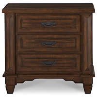Solid Wood 3-Drawer Nightstand