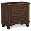 Modus International Colston Solid Wood 3-Drawer Nightstand