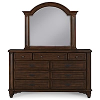 Solid Wood 9-Drawer Dresser & Mirror