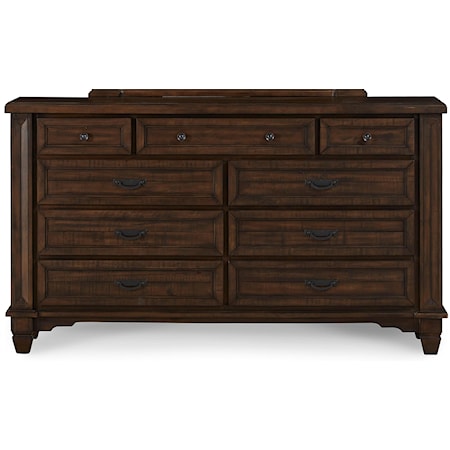 Solid Wood 9-Drawer Dresser