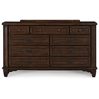 Solid Wood 9-Drawer Dresser