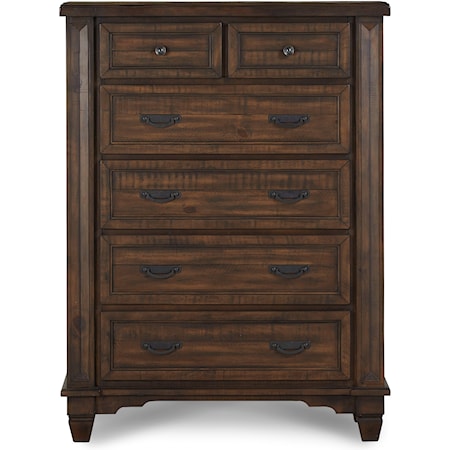Solid Wood 6-Drawer Chest