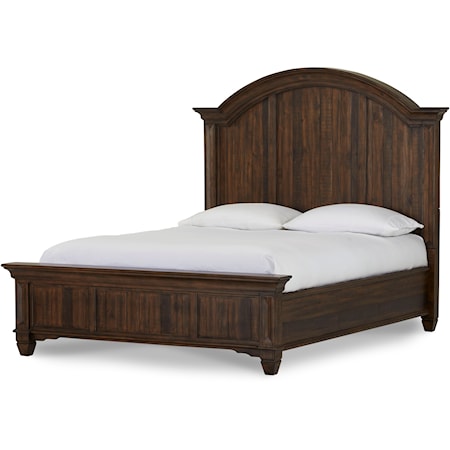 King Solid Wood Panel Bed