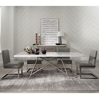 5-Piece Dining Table with White Marble Top Set