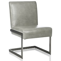 Contemporary Dining Chair with Cantilever Stainless Steel Base