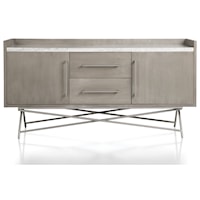 Contemporary Sideboard with White Marble Top