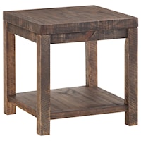 Reclaimed Wood Square Side Table in Smoky Taupe