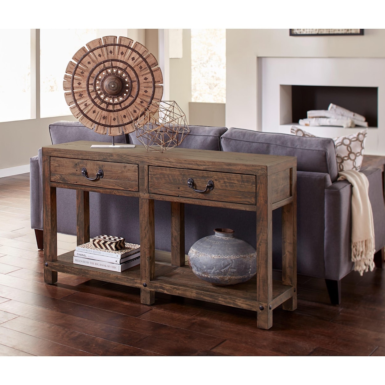 Modus International Craster   Reclaimed Wood Console Table