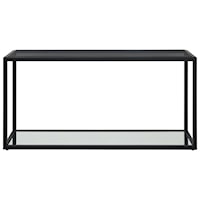 Contemporary Console Table with Glass Top and Mirrored Shelf