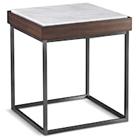 Contemporary End Table with Marble Top