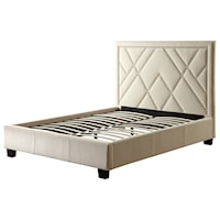 Full Vienne Nailhead Patterned Upholstered Platform Bed