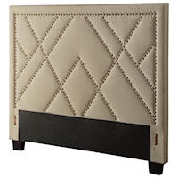 Full Vienne Upholstered Headboard with Geometric Nailhead Trim