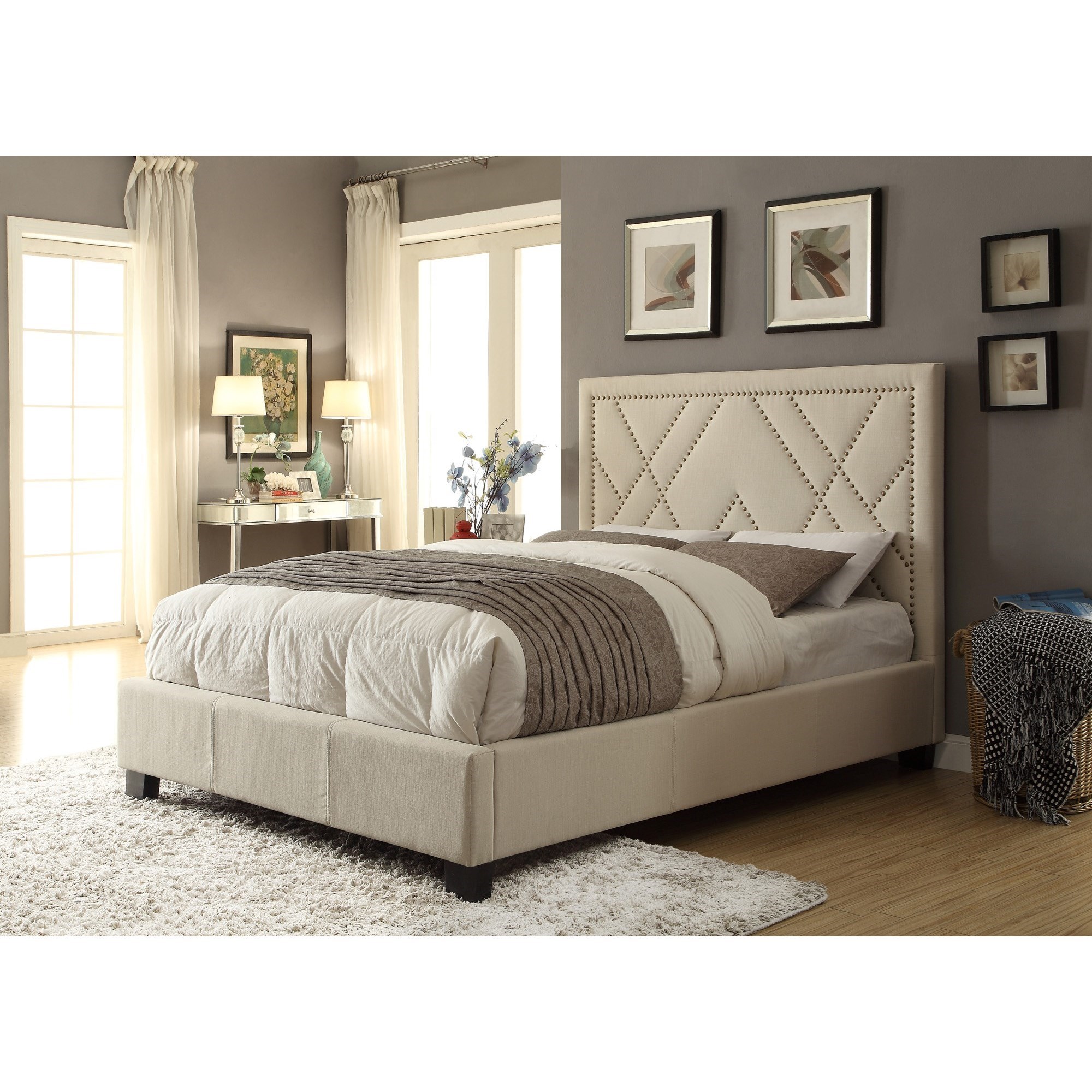 Modus Furniture Geneva Queen Vienne Upholstered Platform Bed