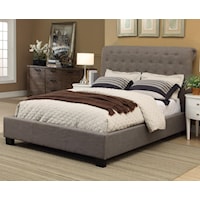 Full Royal Upholstered Platform Storage Bed with Tufted Sleigh Headboard