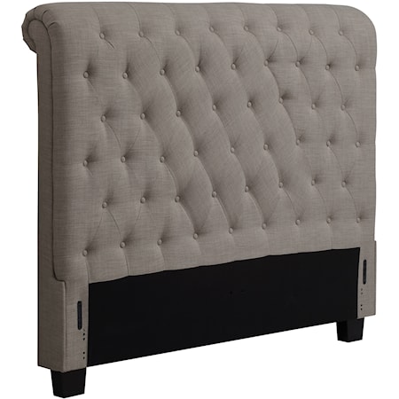 Full Royal Upholstered Sleigh Headboard with Tufting