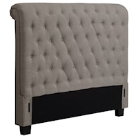 Full Royal Upholstered Sleigh Headboard with Tufting