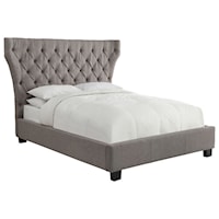 Queen Melina Upholstered Platform Bed with Diamond Tufting