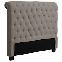 Queen Royal Upholstered Sleigh Headboard with Tufting