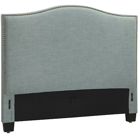 Full Ariana Upholstered Headboard with Arched Top and Nailhead Trim