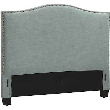 Queen Ariana Upholstered Headboard with Arched Top and Nailhead Trim