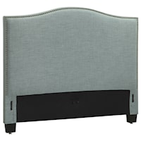 Cal King Ariana Upholstered Headboard with Arched Top and Nailhead Trim