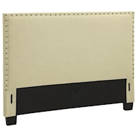 Full Tavel Upholstered Headboard with Nailhead Trim