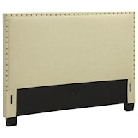 Queen Tavel Upholstered Headboard with Nailhead Trim