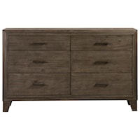 Solid Wood 6-Drawer Dresser in Onyx