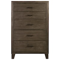 Solid Wood 5-Drawer Chest in Onyx
