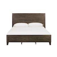 Solid Wood California King Panel Bed in Onyx