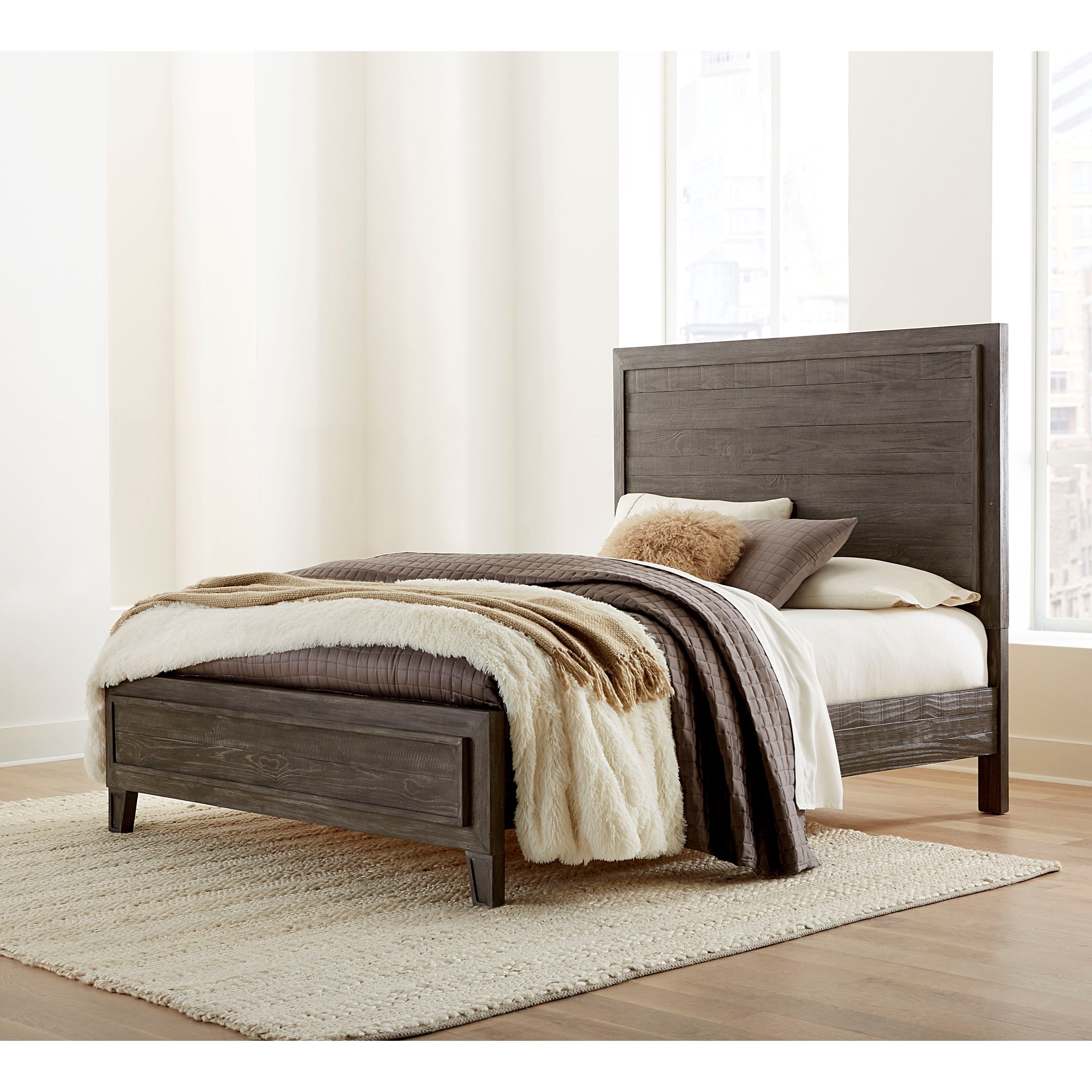 Modus Furniture Hadley California King Panel Bed in Onyx